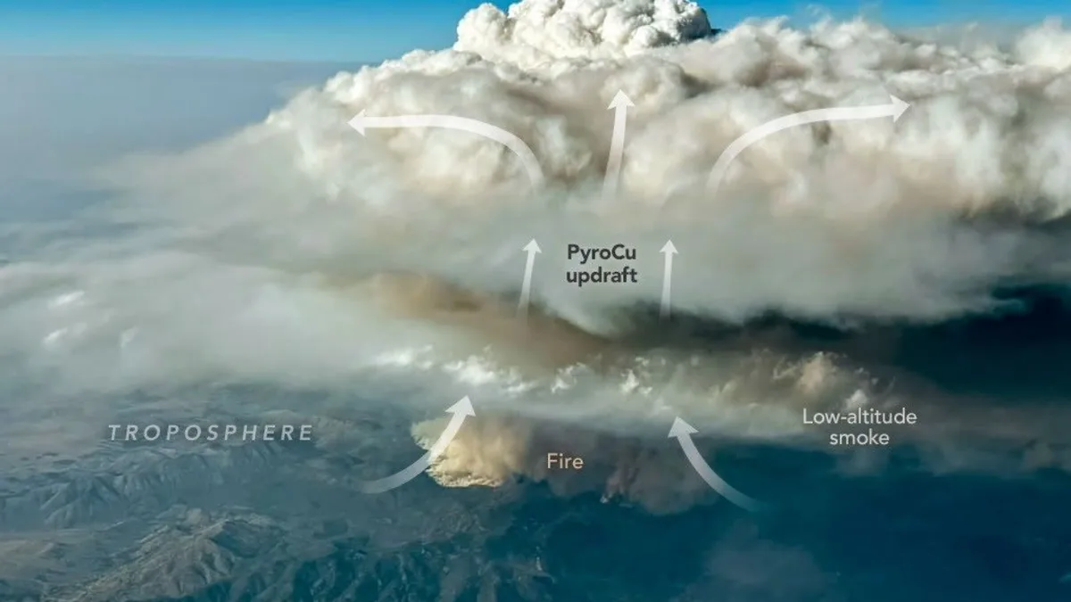 Nasa aircraft chase giant fire clouds over Utah that rise into Earth's atmosphere