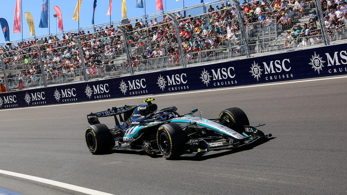 Antonelli sets pace as Lindblad suffers first F1 crash at challenging Madring