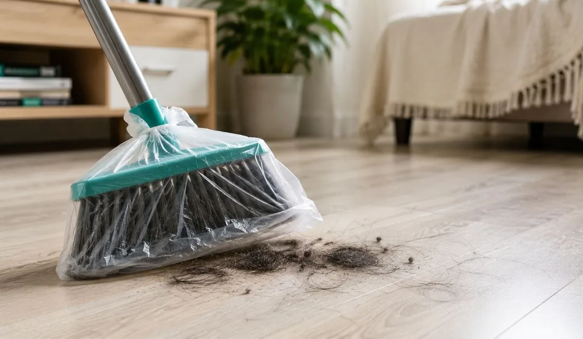 Por que estão colocando um saco plástico na vassoura antes de varrer? Truque muda a limpeza da casa