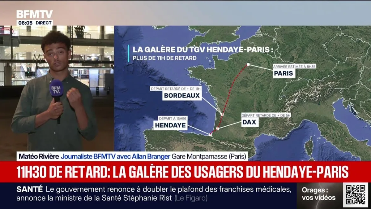 11h30 de retard: la galère des usagers du train Hendaye-Paris