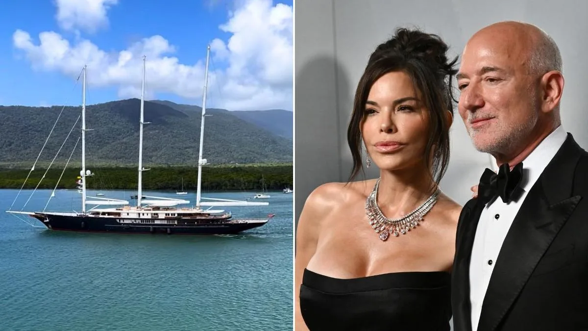 Jeff Bezos’ $700m superyacht that sparked Dutch bridge drama arrives in Cairns