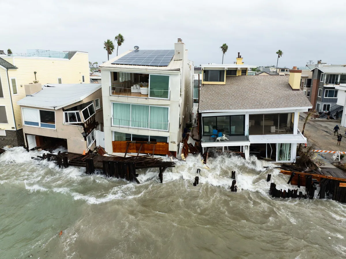 Heavy surf, red-tagged homes, a battered boardwalk: Long Beach confronts costly climate reality