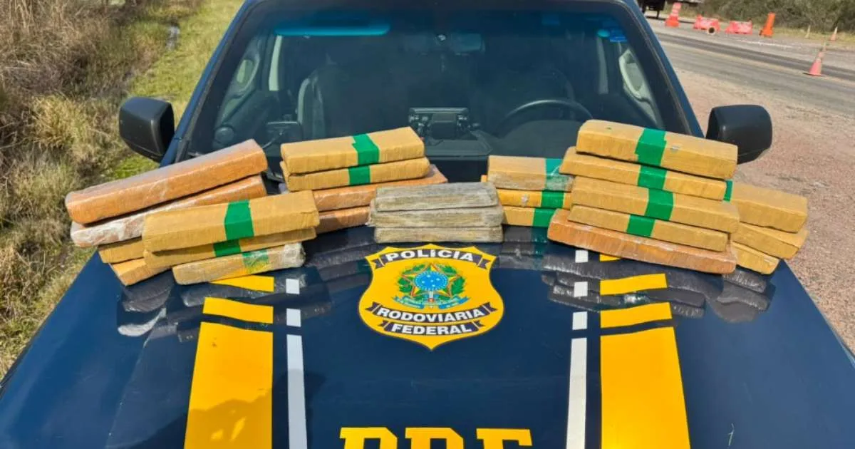 Passageira de ônibus é presa com 21 kg de maconha na BR-293