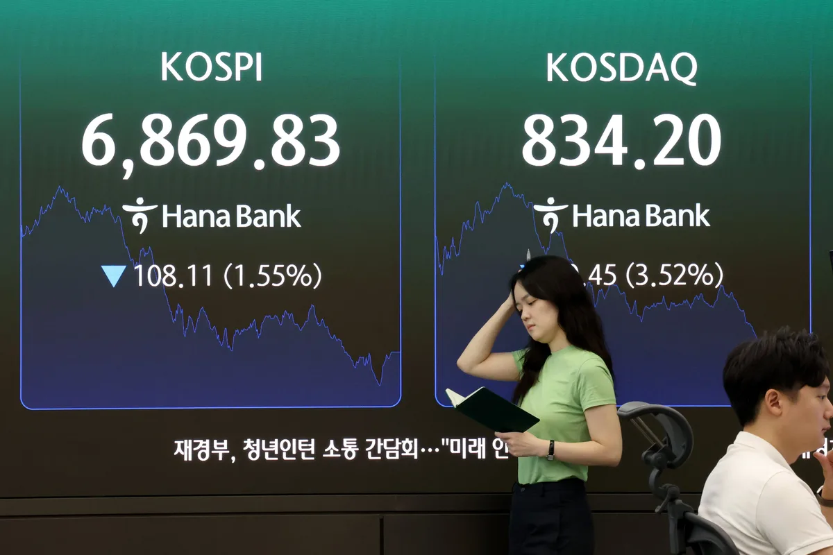 [마켓뷰] 다시 멀어진 ‘7000피’… 코스피, 美 국채 금리 부담에 1.5% 하락