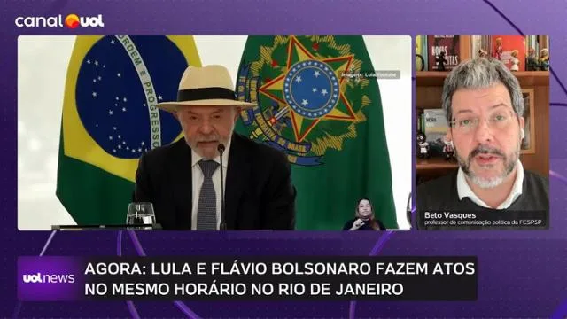 Lula está com vantagem em relação a Flávio na capacidade de arrastar multidões, diz professor