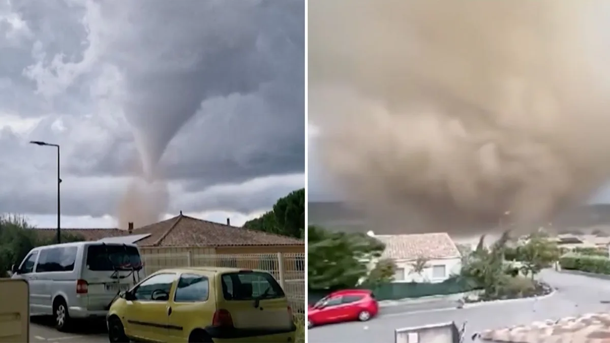 Augenzeugen filmen: Tornado zieht über Südfrankreich hinweg – mehrere Verletzte