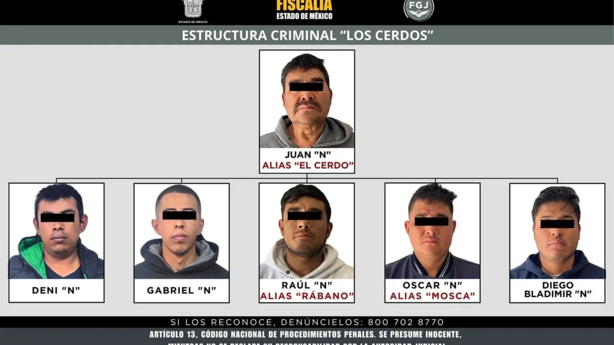 “Los Cerdos”, la célula criminal que se disfrazaba de policías para extorsionar, violar y secuestrar en el Edomex e Hidalgo