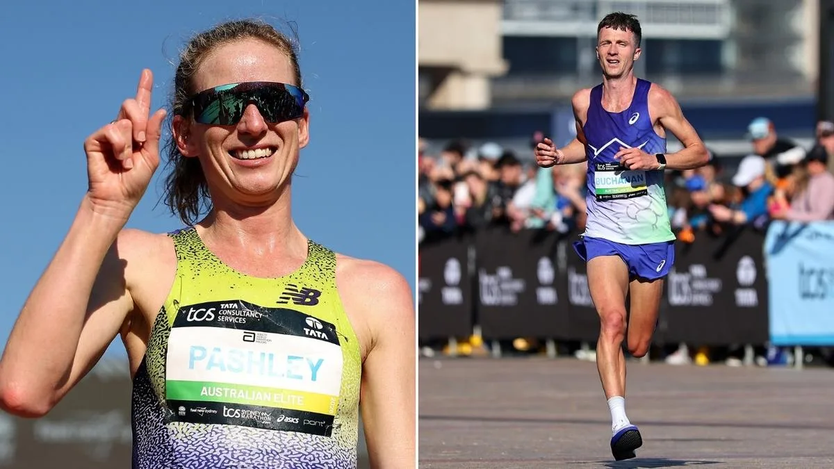 Sydney Marathon record smashed by Addisu Gobena as Andy Buchanan and Ellie Pashley win Aussie titles