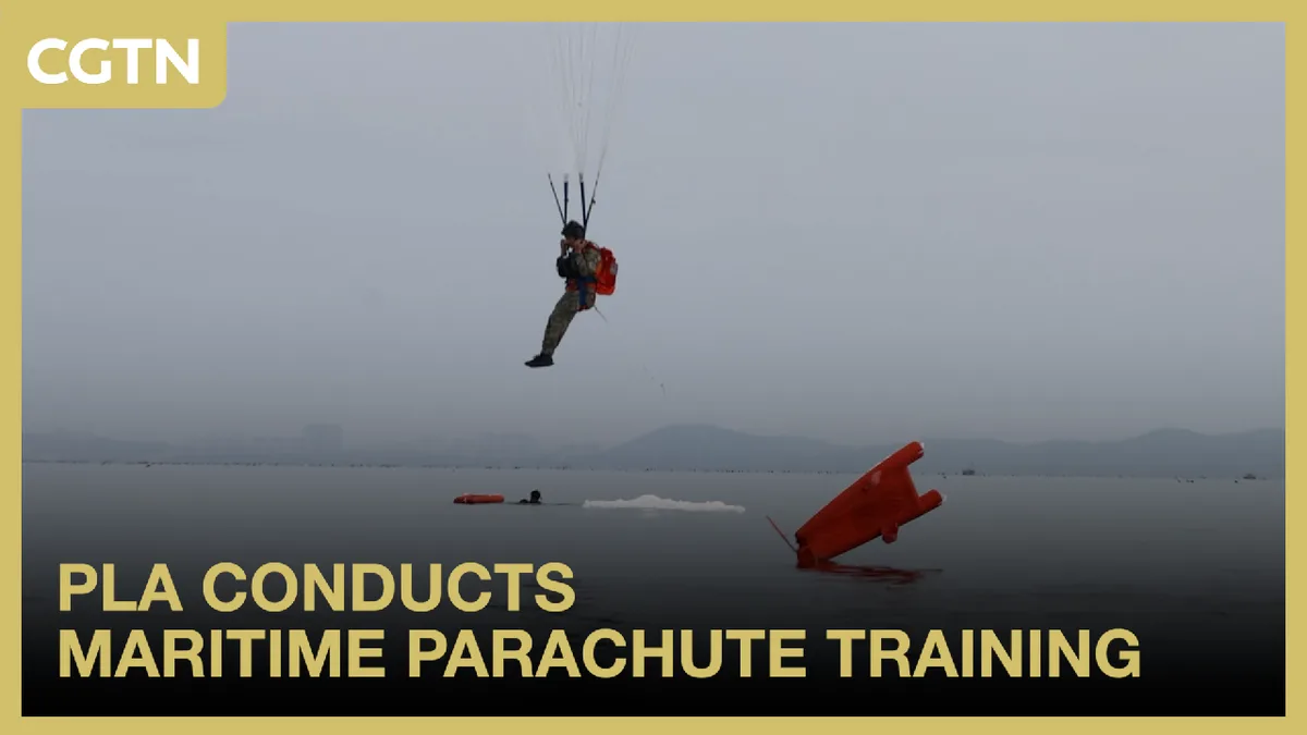 PLA conducts maritime parachute training for aviation rescue personnel