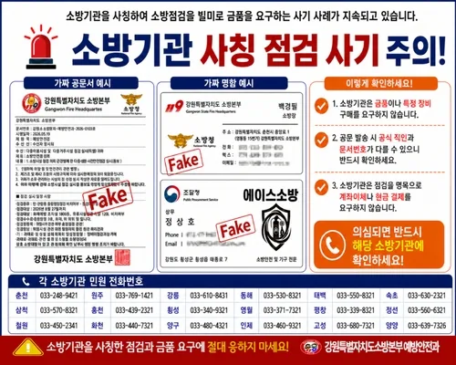 강원서 소방기관 사칭 사기 기승…올해 300건 피해