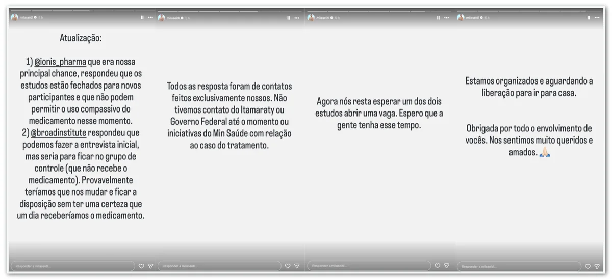 Mulher de Lito diz que não conseguiu vaga em tratamento experimental