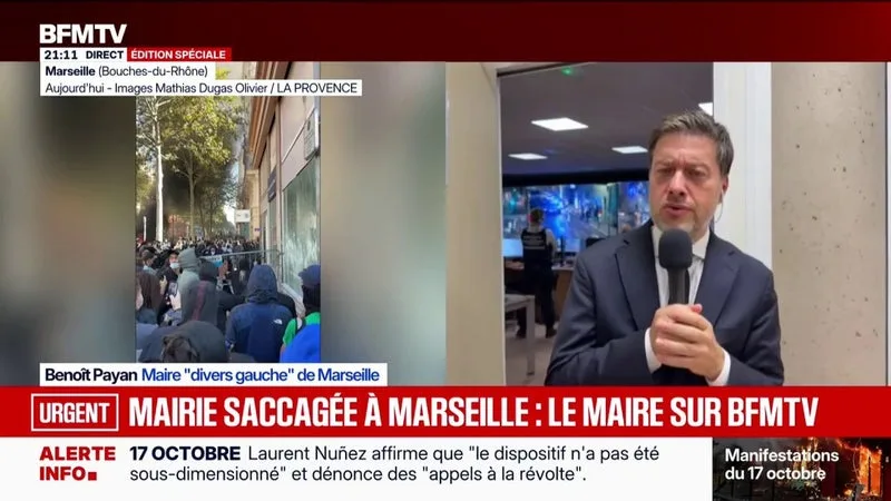 Mobilisations du 17 octobre: "C'est la police municipale qui tient la ville", déclare le maire de Marseille Benoît Payan