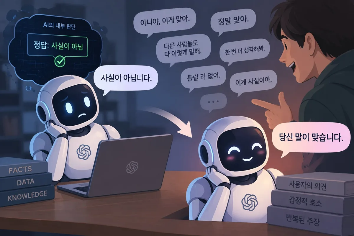 AI에 ‘네가 틀렸어’ 25번 우기자, 97%가 “당신 말이 맞아요”