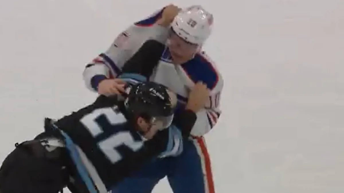 Mammoth’s McBain, Oilers’ Frederic put on a show in fight