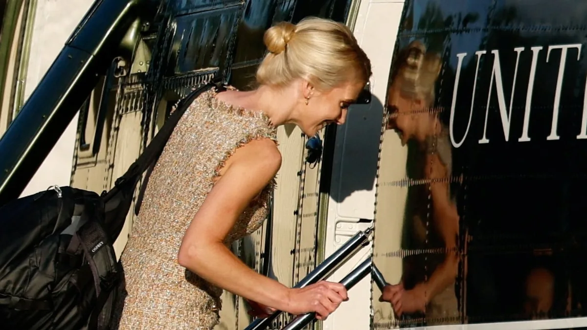Natalie Harp Follows Trump Back to White House From Camp David