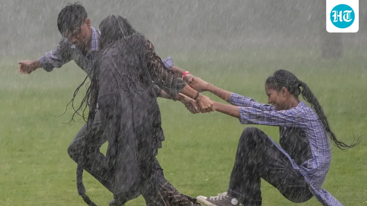 Waterlogged roads or a stream? Kids swim on streets, traffic snarls as heavy rain pounds Delhi-NCR