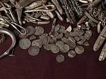 Homeowner finds Denmark's biggest ever haul of Viking silver while digging up his garden - including jewellery, coins, and even a tiny Thor's hammer