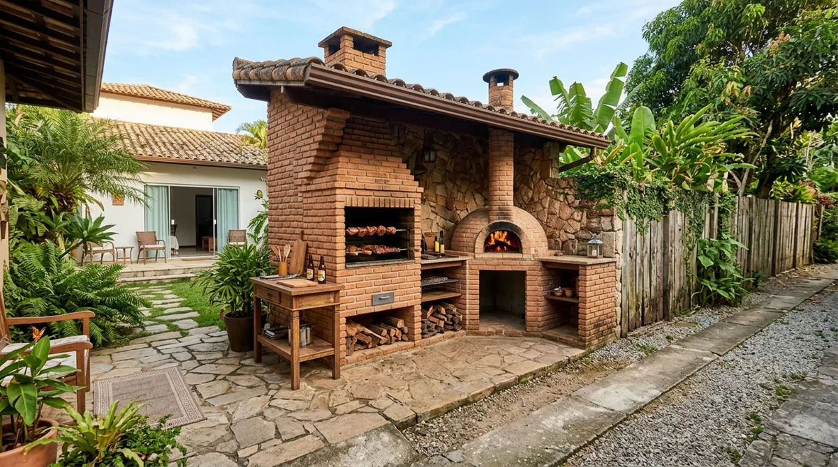 Casal constrói churrasqueira e forno de pizza nos fundos, avaliados em R$ 8 mil e, ao fazer nova medição, descobre que a parede principal avançou sobre o terreno ao lado, vizinho descobre e exige ficar com a estrutura para si