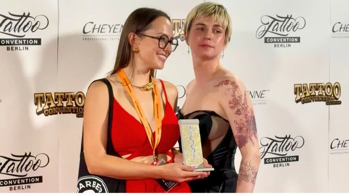 Tatuadora de SC faz história ao vencer competição na convenção de tatuagem mais antiga do mundo na Alemanha: ‘Não imaginava chegar a esse ponto’
