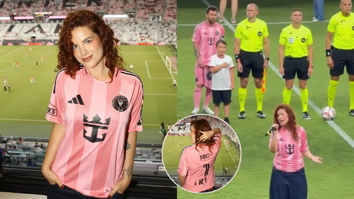 Nicole Zignago cantó el himno de Estados Unidos en el Nu Stadium del Inter Miami con Lionel Messi en la cancha