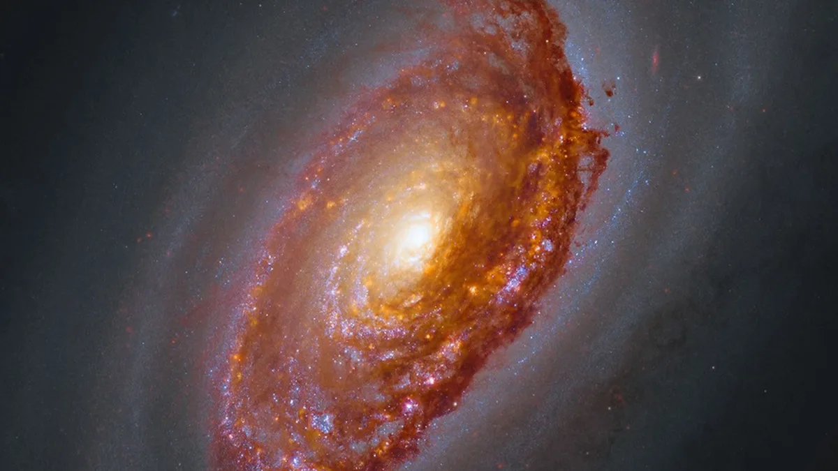 Black Eye Galaxy Image: Webb and Hubble reveal dusty star-forming band; traces ancient merger
