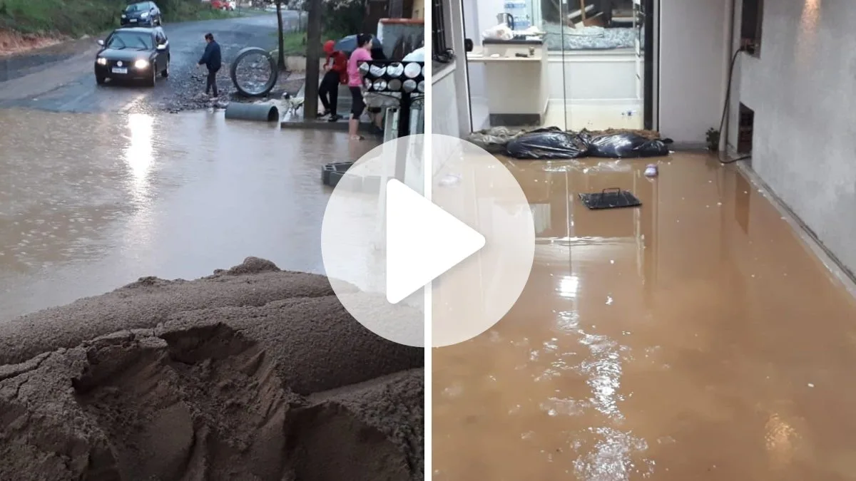Água invade casas e ruas ficam submersas após temporal em SC