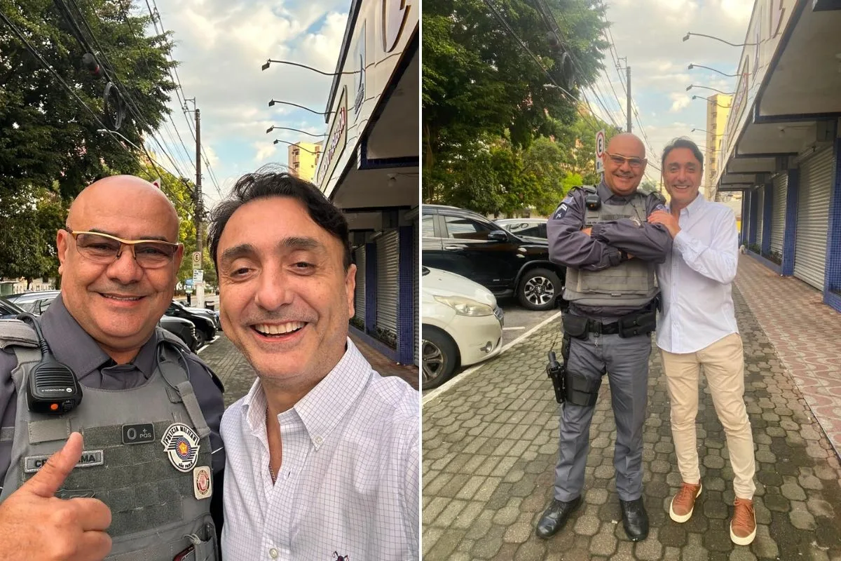 Policial reencontra cantor sertanejo que o atendeu após ser baleado há 18 anos: 'Grande presente'