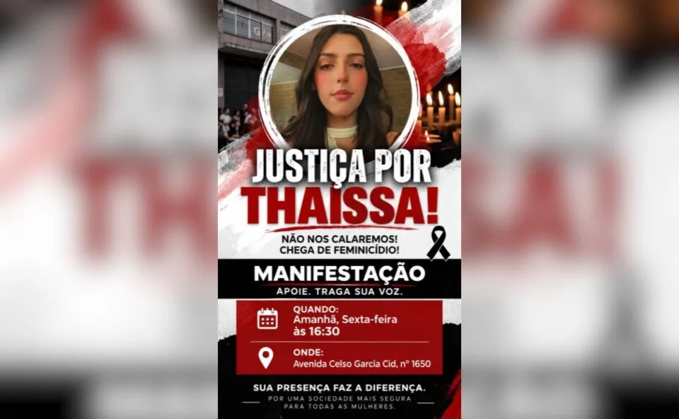 “Não nos calaremos”: família de Thaissa convoca protesto em frente a academia onde jovem foi morta com 44 facadas