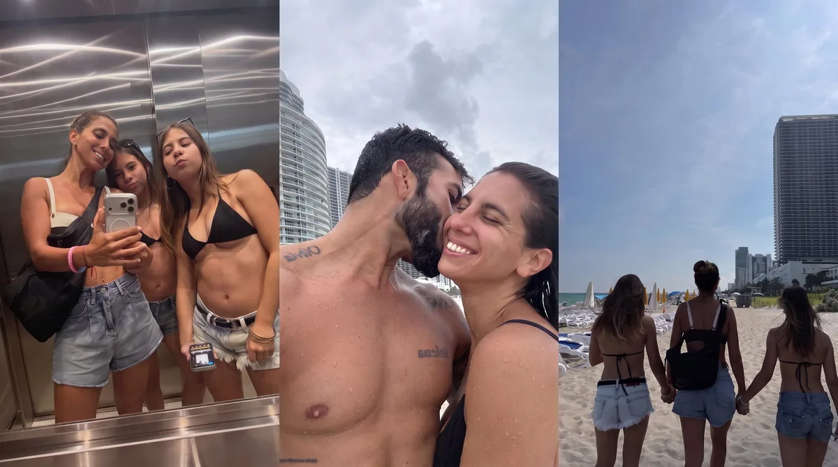 Vacaciones ensambladas, sensualidad al sol y amor familiar: las días de Cinthia Fernández y Roberto Castillo en Miami