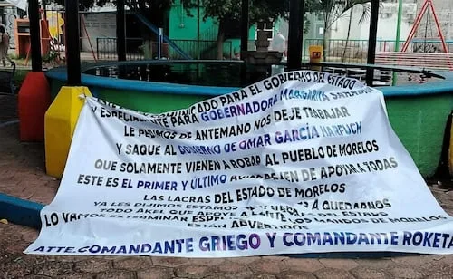 Con mantas, crimen organizado exige salida del operativo federal en Morelos; hallan cuerpos calcinados en Cuautla