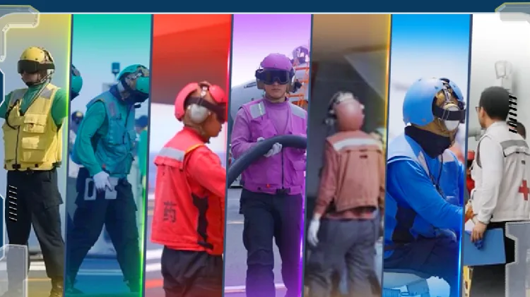 Why China's aircraft carrier deck crews wear different-colored vests