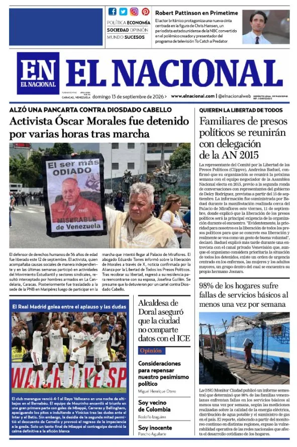 Portadas de este domingo 13 de septiembre de 2026