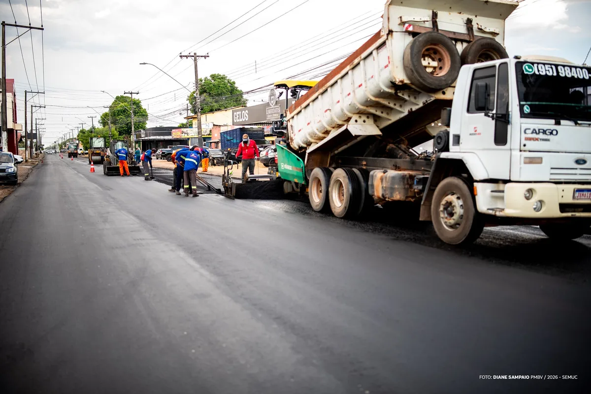 Prefeitura inicia recapeamento de 2 km da avenida Mário Homem de Melo, em Boa Vista