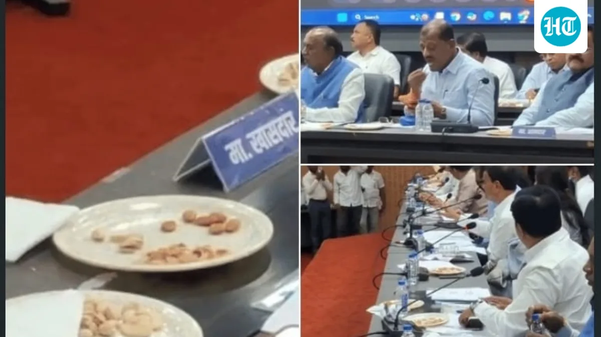 Maharashtra leaders eating dry fruits at drought review meet sparks row