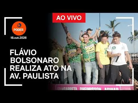 Veja imagens do ato de Flávio Bolsonaro na av. Paulista
