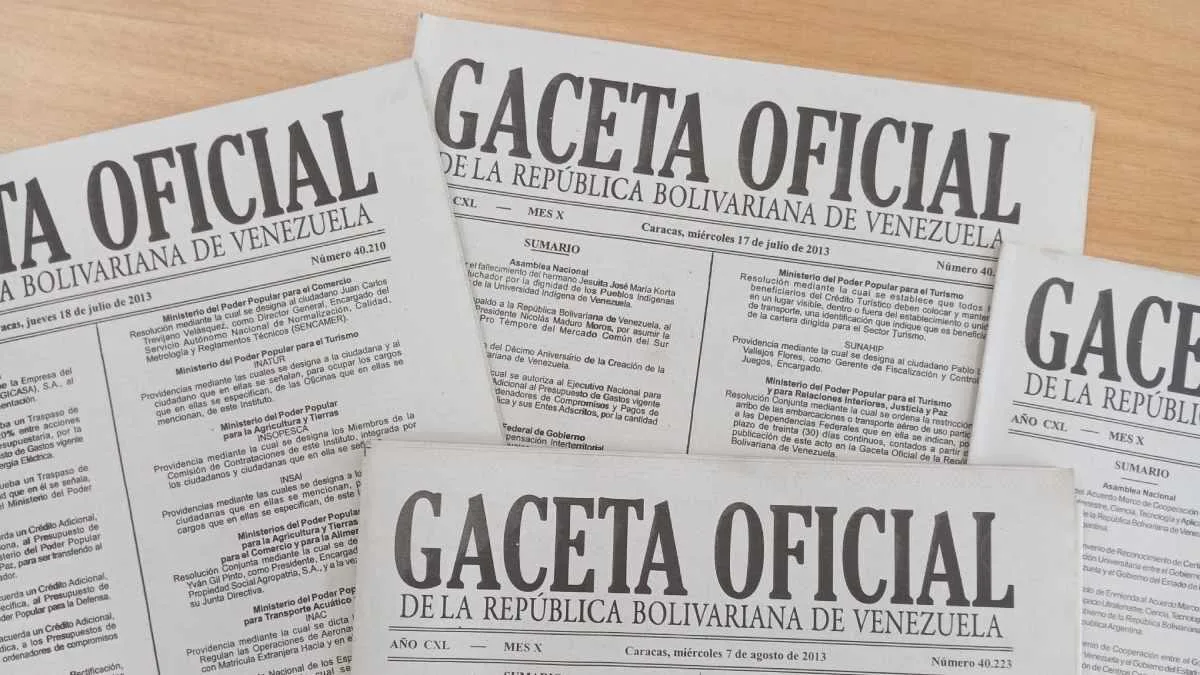 Gaceta Oficial N° 43.435: Sumario