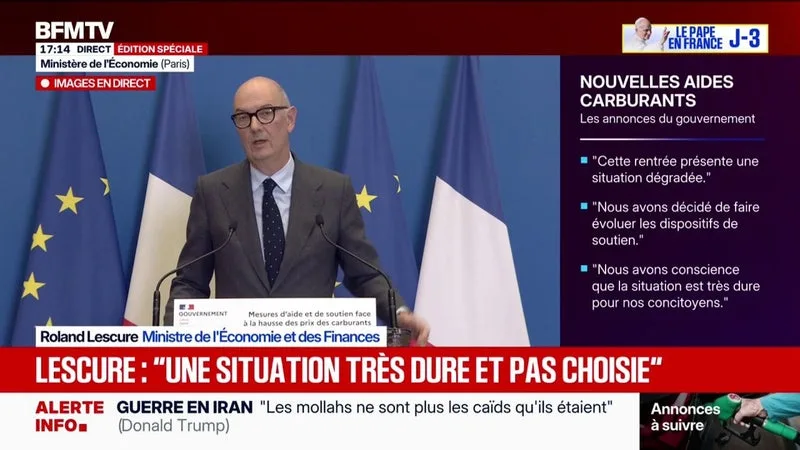Carburants: "C'est une situation qu'on n'a pas choisie", rappelle Roland Lescure, ministre de l'Économie et des Finances