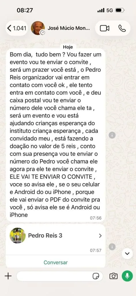 José Múcio tem número clonado por golpistas que pedem dinheiro a contatos; veja prints