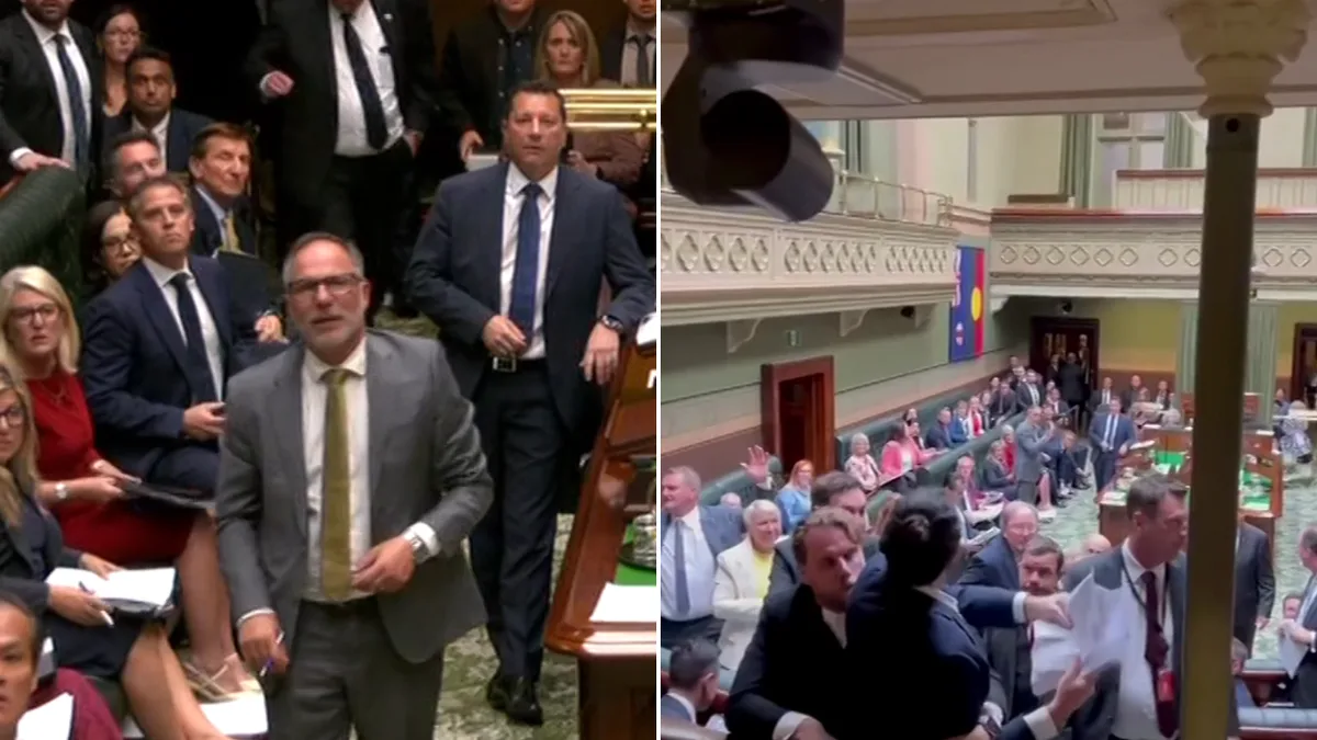 Climate protester breaches security at NSW Parliament during question time