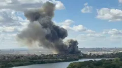 Huge waste facility fire shuts Tube and train lines