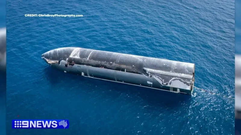 Christmas Island local woke up to large rocket towed in from Indian Ocean
