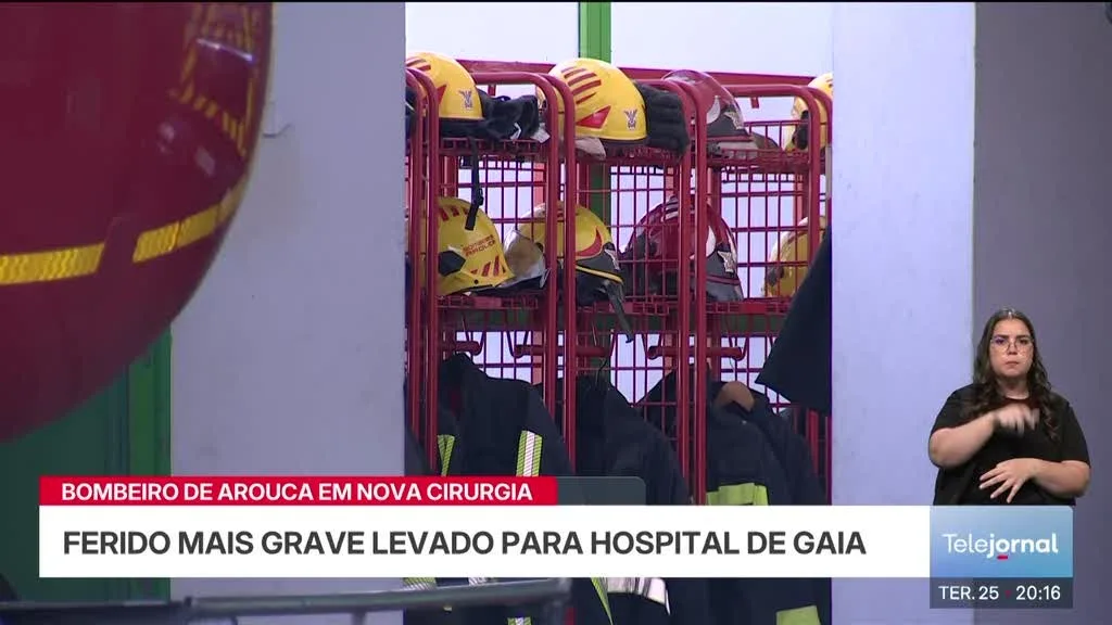 Bombeiro ferido com gravidade no incêndio em Arouca transferido para o Hospital de Gaia