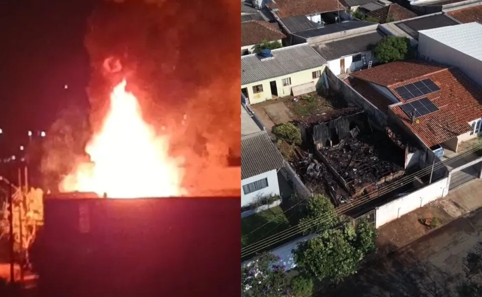 Incêndio destrói casa e deixa família desabrigada em Londrina: “É como ver a sua vida se acabar em menos de 15 minutos”, diz moradora