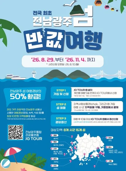 목포시, 외달도·달리도 여행 경비 50% 환급
