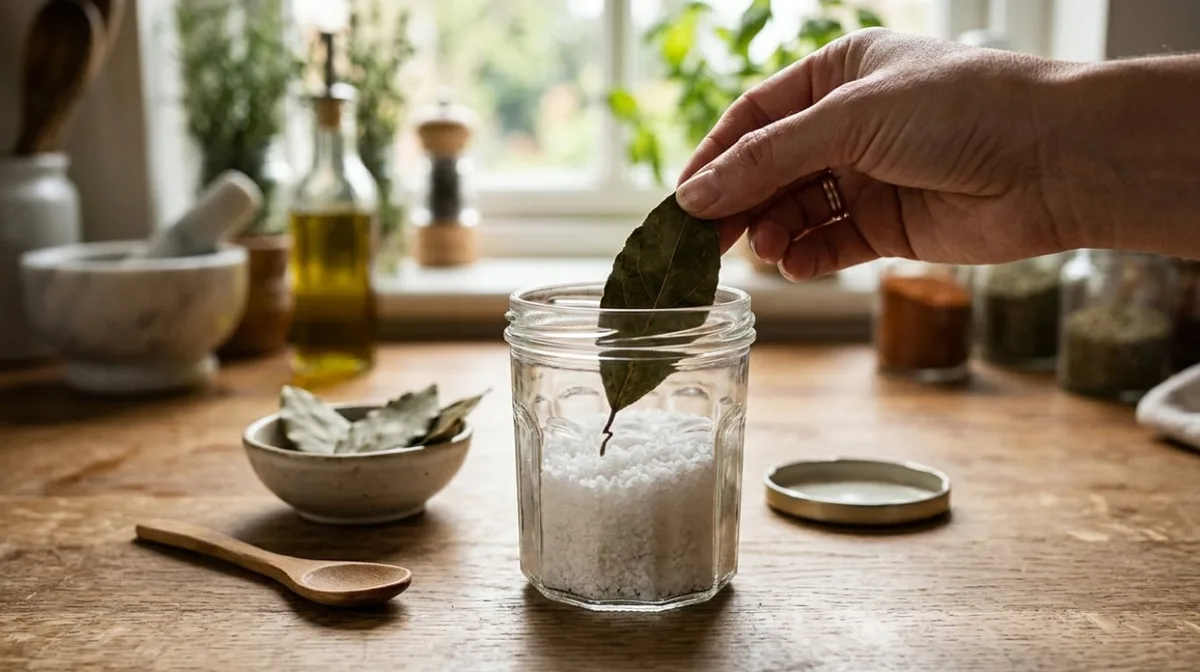 Poner una hoja de laurel seca en un frasco con sal: para qué sirve y por qué lo recomiendan