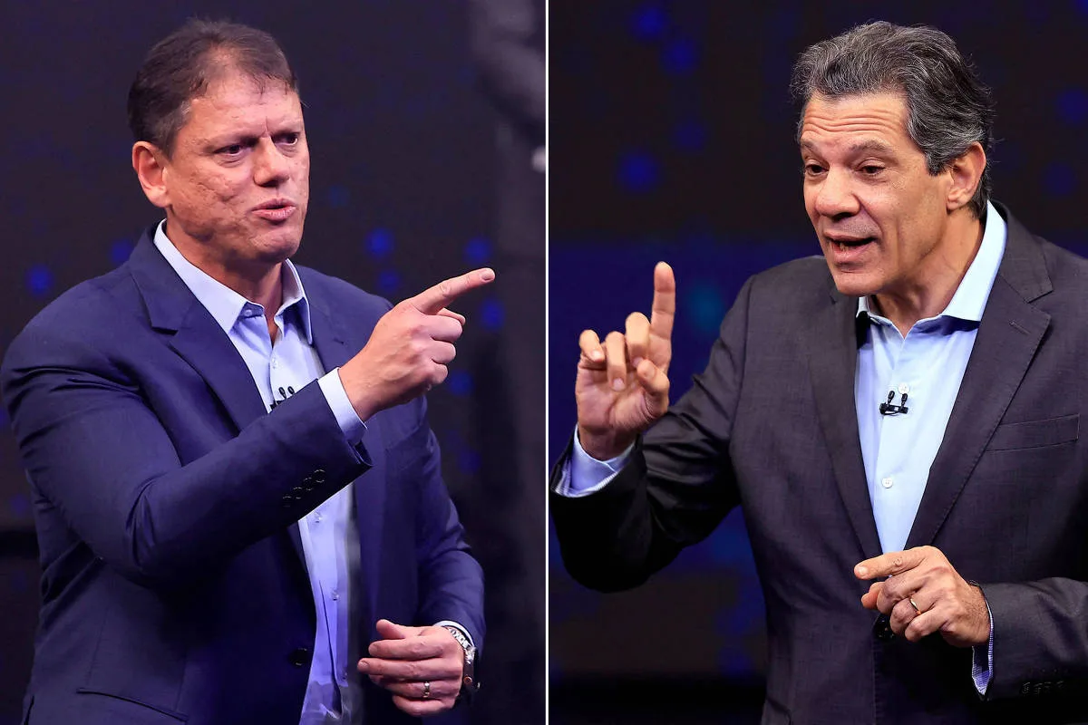 Haddad pede para eleitor deixar 'paixões políticas', e Tarcísio evita tema de privatizações na TV