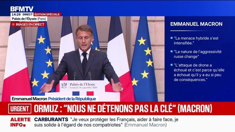 Crises des carburants: "Dépenser énormément d'argent public, que nous n'avons pas, n'est pas la meilleure réponse", estime Emmanuel Macron