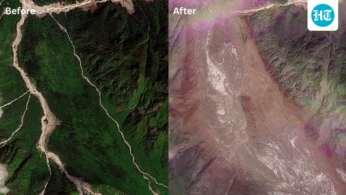 Satellite images show Nepal before and after devastating flash floods