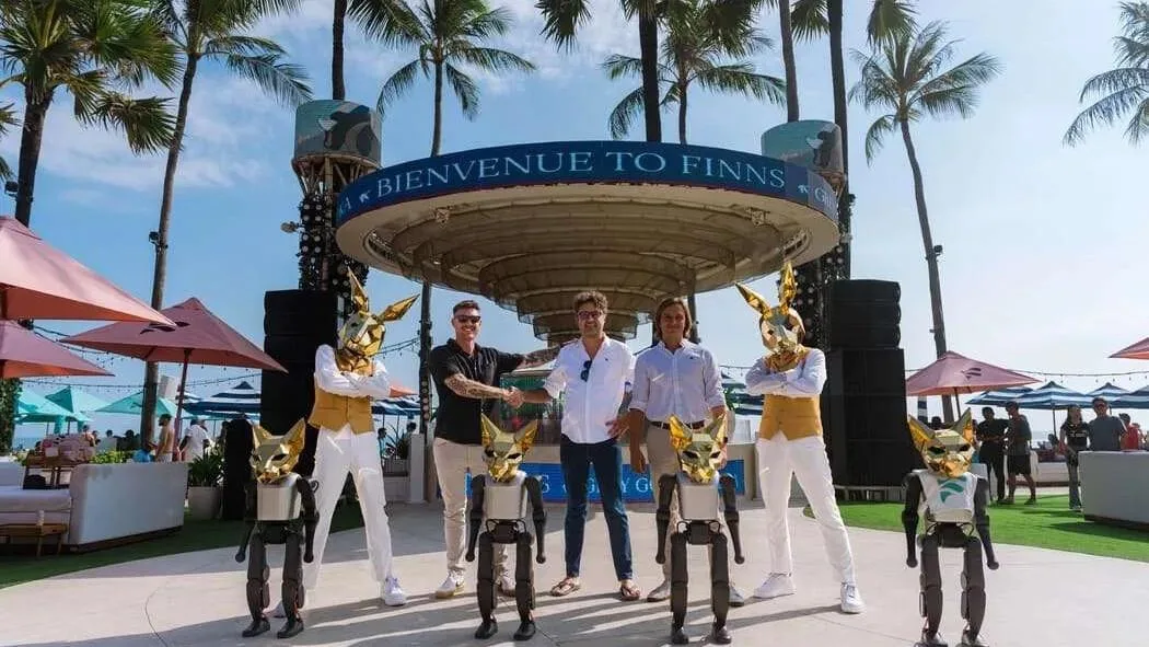 Finns Beach Club: Iconic Canggu venue announces tiny dancing humanoid robots to join entertainment line-up