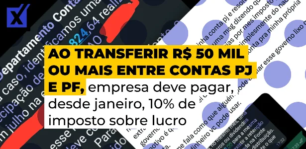 Imposto é cobrado ao transferir R$ 50 mil ou mais entre contas PJ e PF